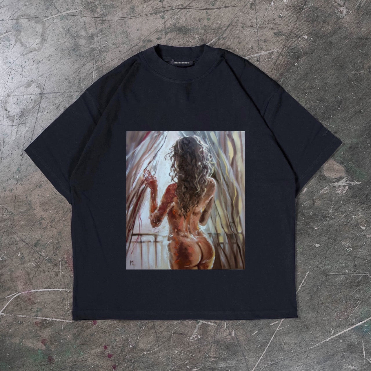 NUDE ART PAINTING OVERSIZE T-SHIRT